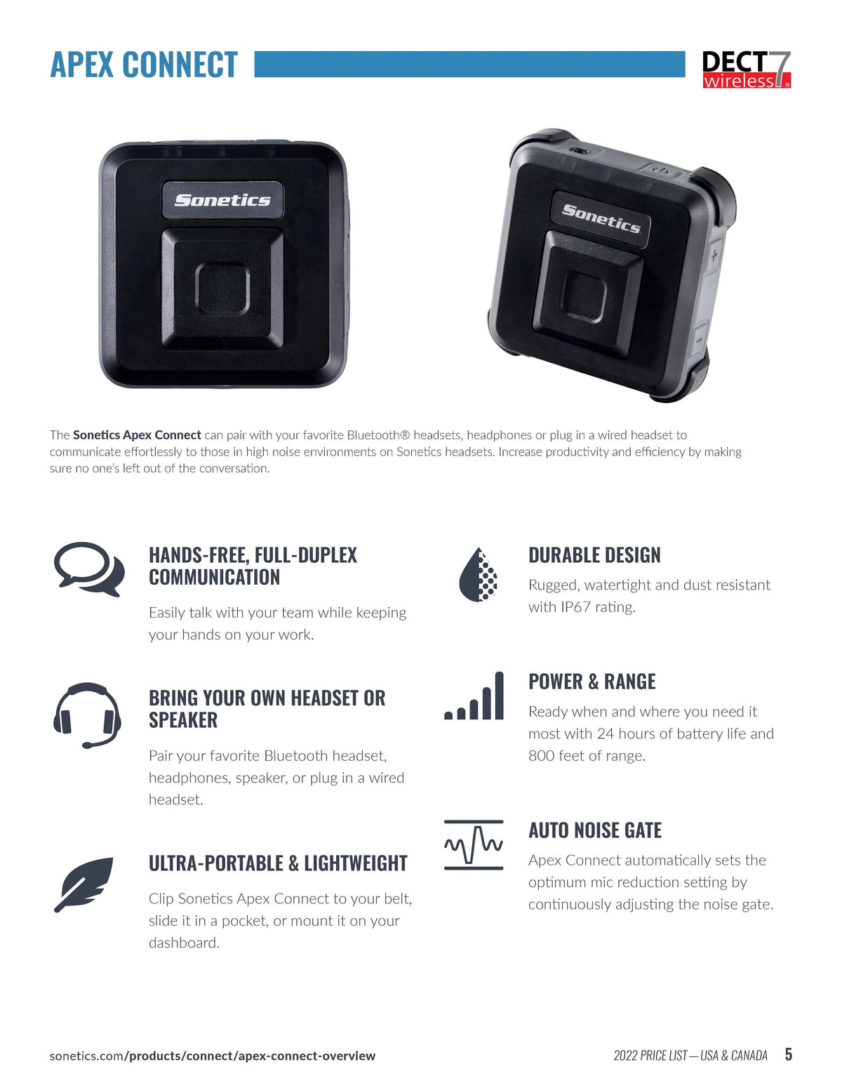 WIRELESS HEADSETS BEHIND EAR APEX 3-SERIES SONETICS